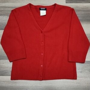 Esprit Vintage Red  button-down cardigan size Medium